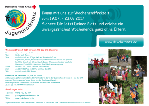 Flyer Wochenendfreizeit 19.07. - 23.07.2017